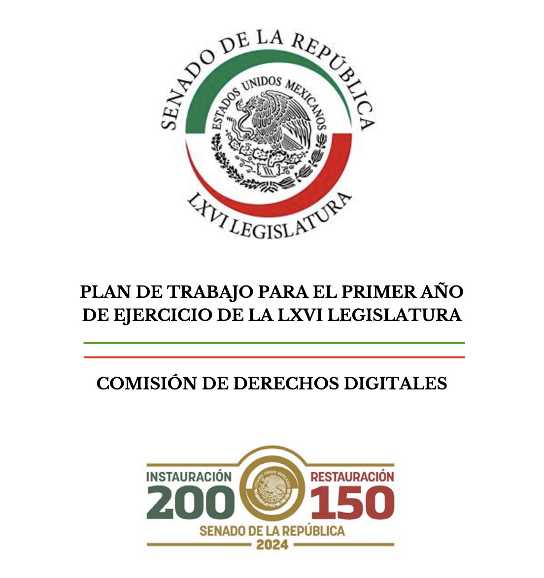 Comisión de Derechos Digitales aprueba el Plan de Trabajo para el Primer Año de Ejercicio de la LXVI Legislatura (2024-2025)